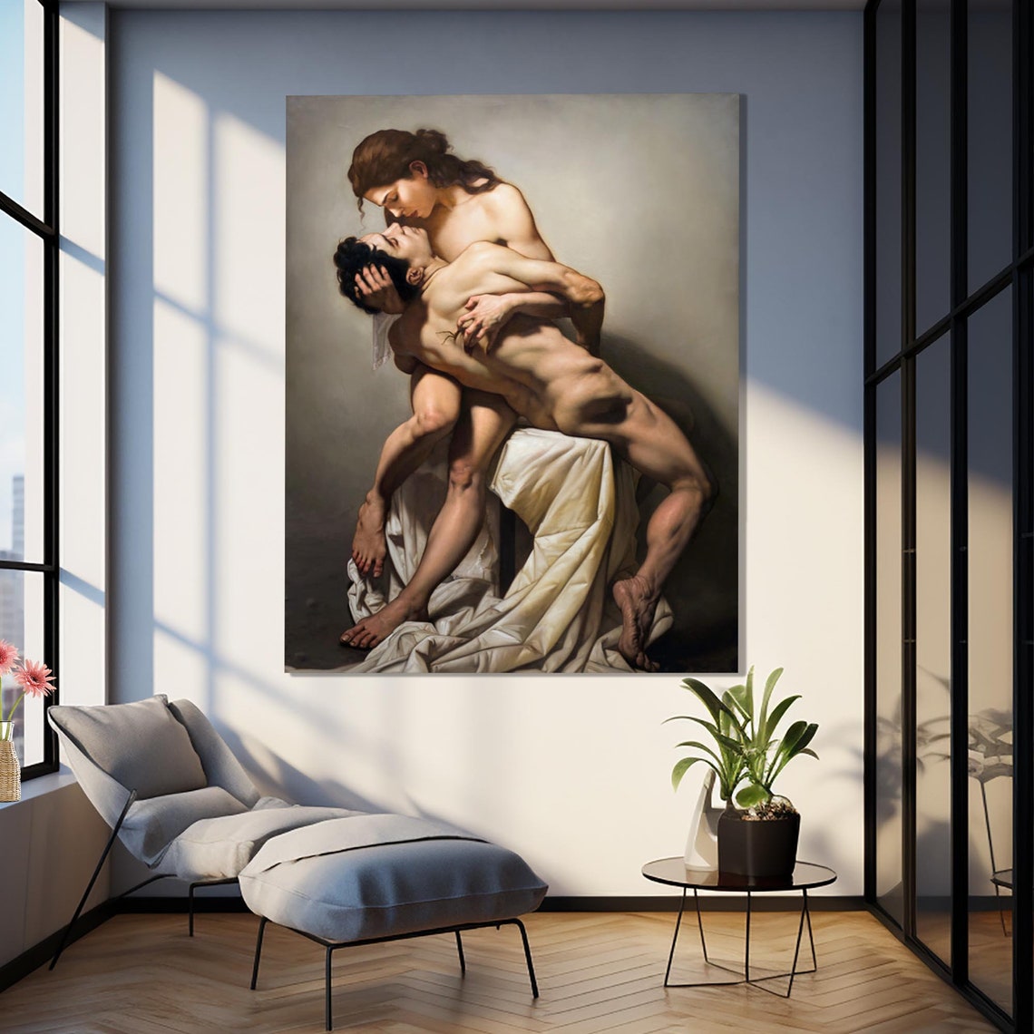 Passionate Embrace Classical Lovers Painting Romantic Gallery Poster