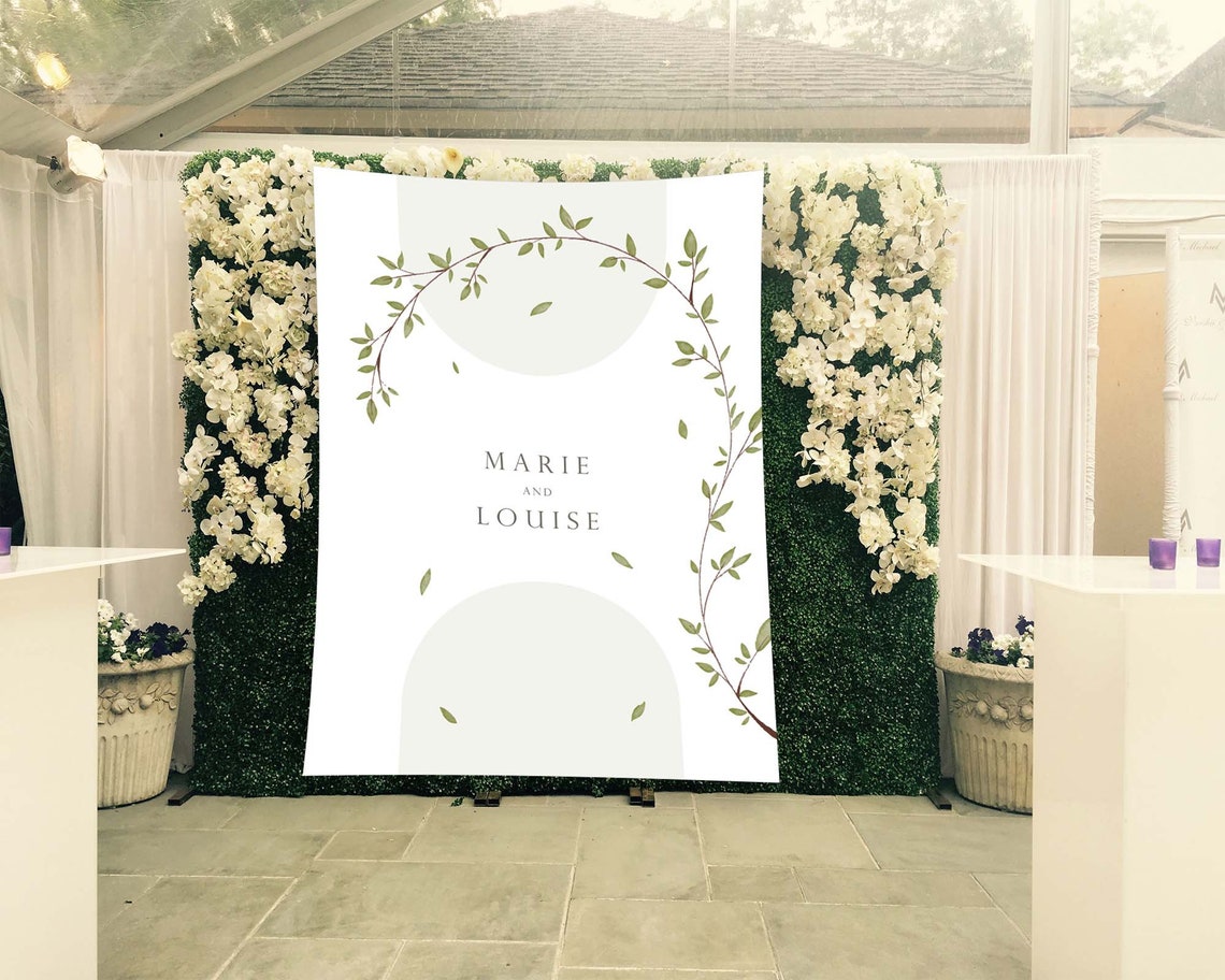 Marie And Louise Wedding Names Botanical Arch Elegant Couple Wall Art