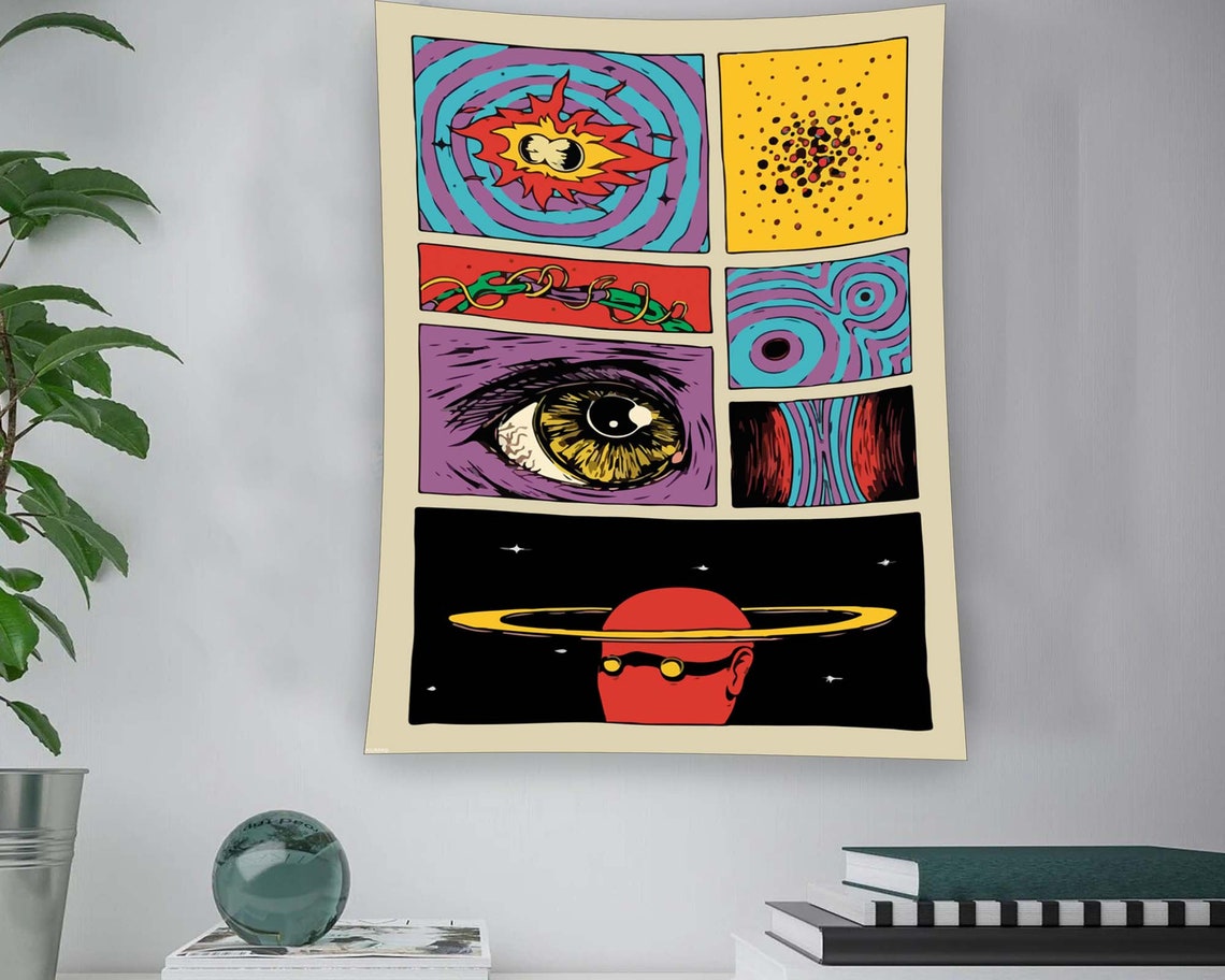 Trippy Psychedelic Comic Panels Eye Sun Swirl Surreal Pop Art Poster - Image 2