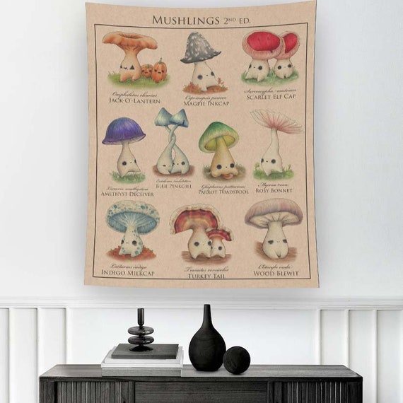 Mushroom Pattern Minimalist Nursery Tapestry
