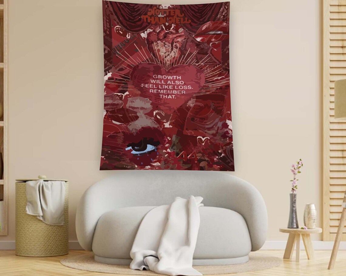 Red Minimalist Abstract Gothic Horror Art Print - Image 2
