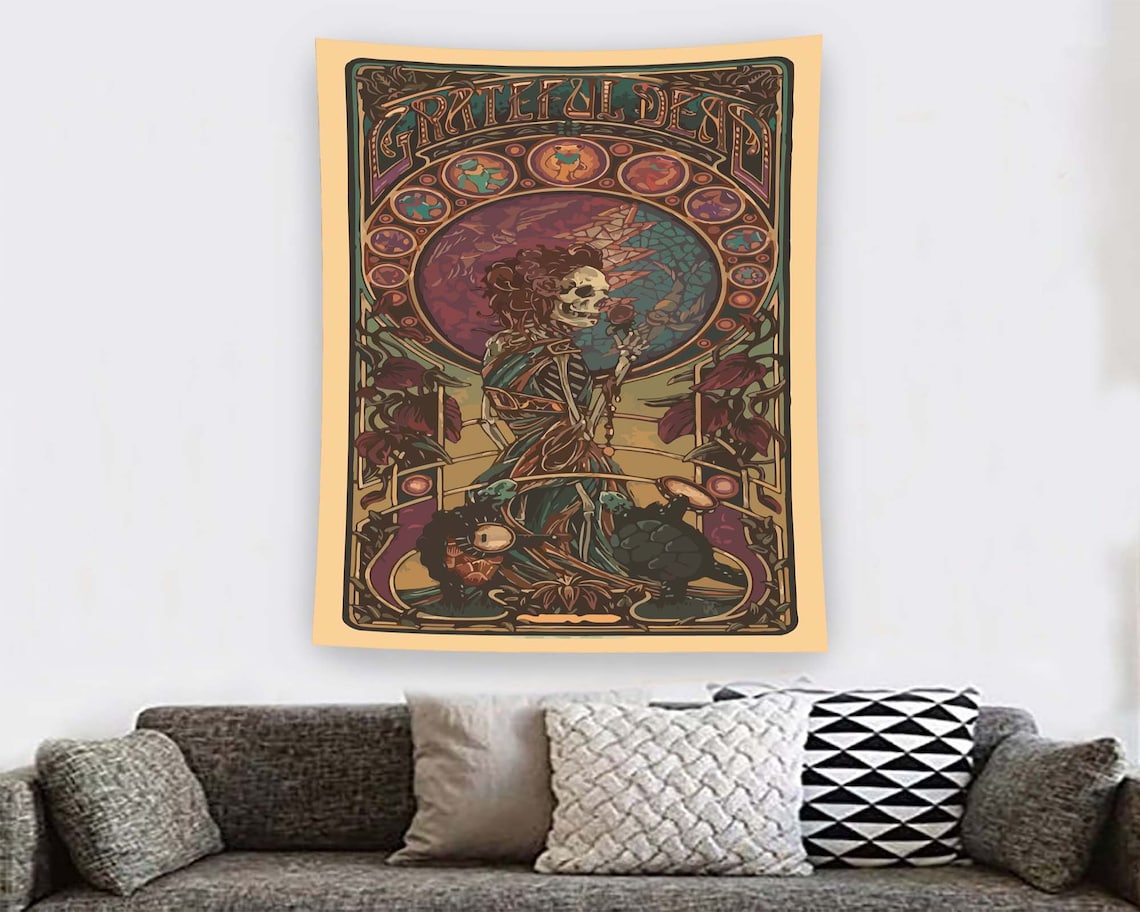 Skull Gothic Horror Tapestry Wall Art Print
