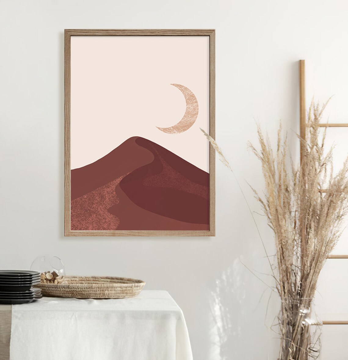 Abstract Landscape Wall Art Print Mountain Wall Art Boho Decor Abstract Art Print Instant Minimalist Print - Image 3