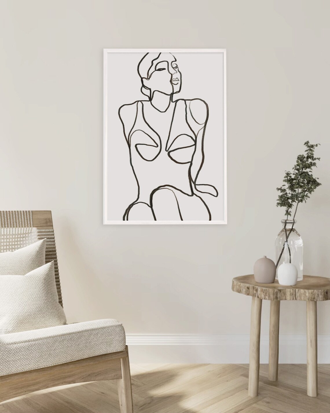 Woman Abstract Line Art Print, Minimalist Wall Art - Image 2