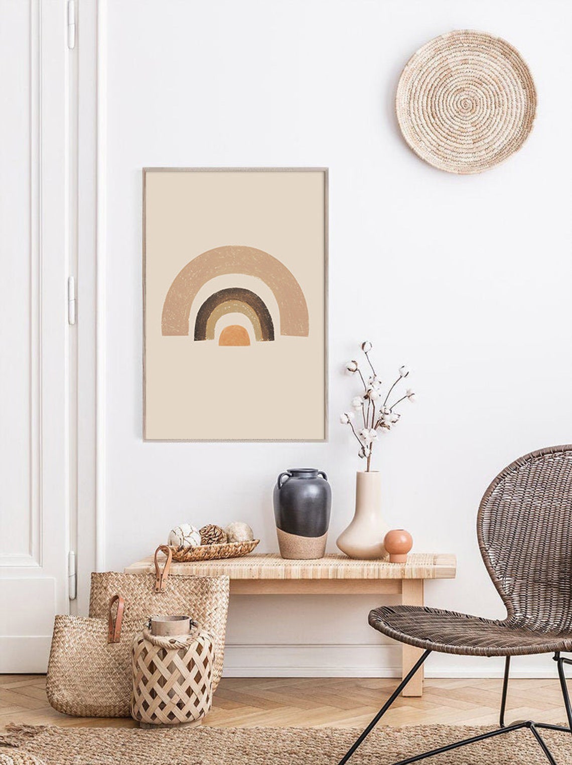 Boho Rainbow Arches Terracotta Mid Century Modern Nursery Poster - Image 2