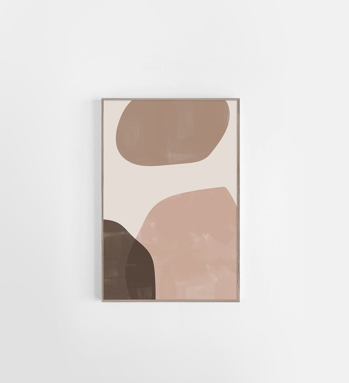 Beige Brown Rounded Shapes Soft Abstract Modern Neutral Poster - Image 3
