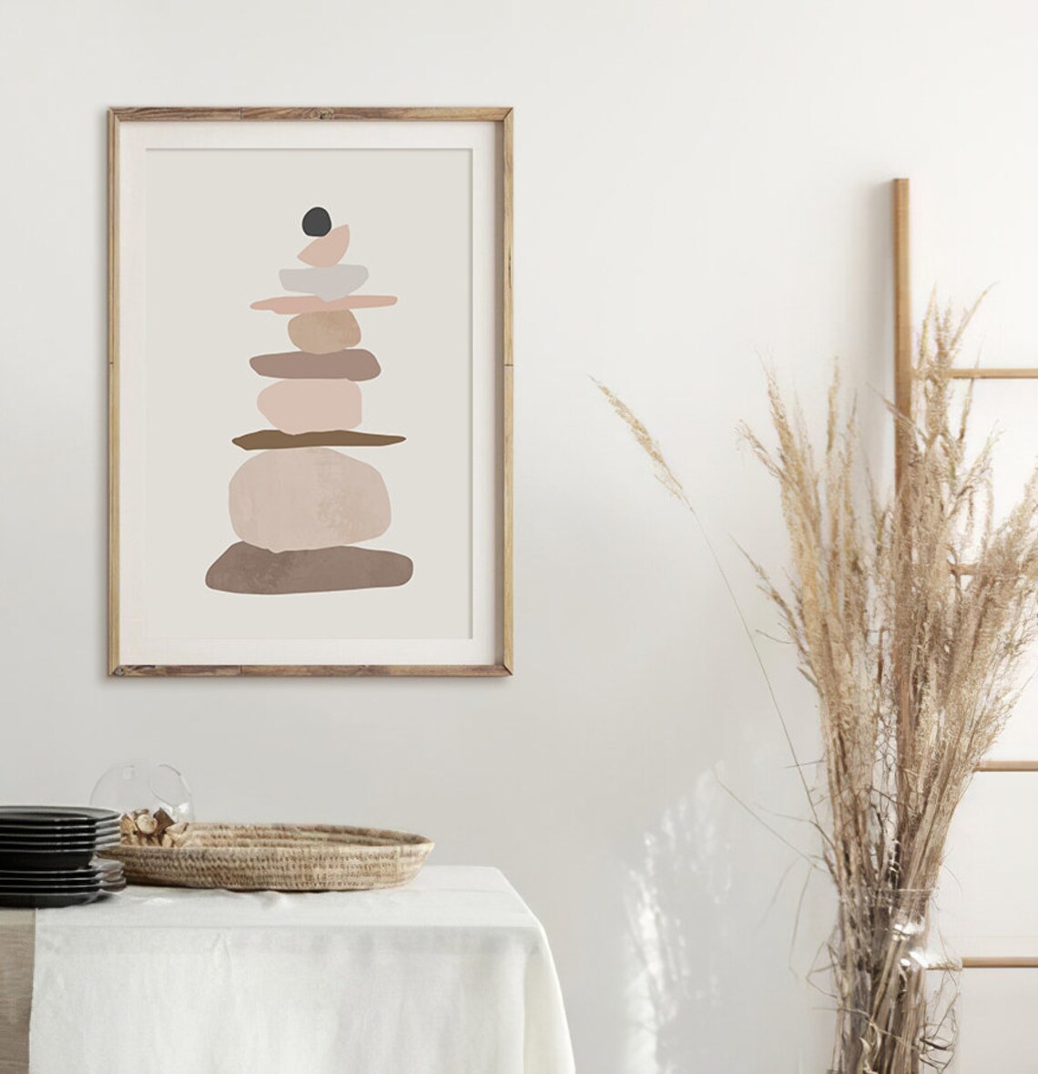 Geometric Balance Art Print, Boho Minimalist Decor - Image 2