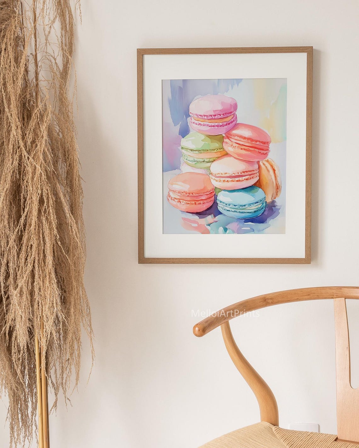 Colorful French Macarons Stacked Sweet Pastel Kitchen Poster - Image 3