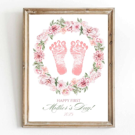 My First Mothers Day Footprint Art Print
