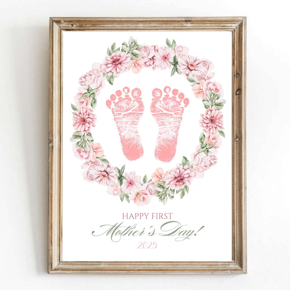 My First Mothers Day Footprint Art Print