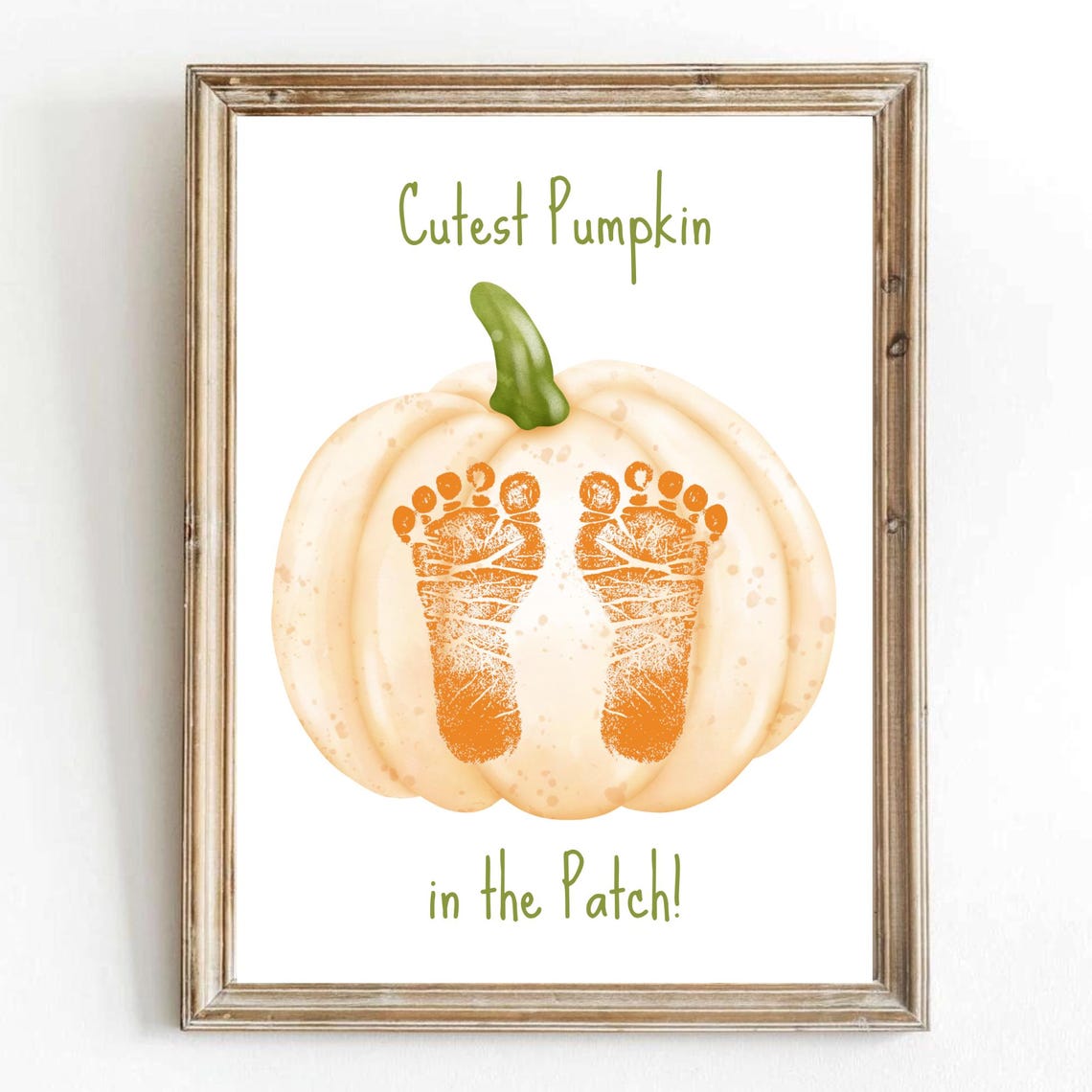 Cutest Pumpkin In The Patch Baby Footprint Orange Halloween Keepsake