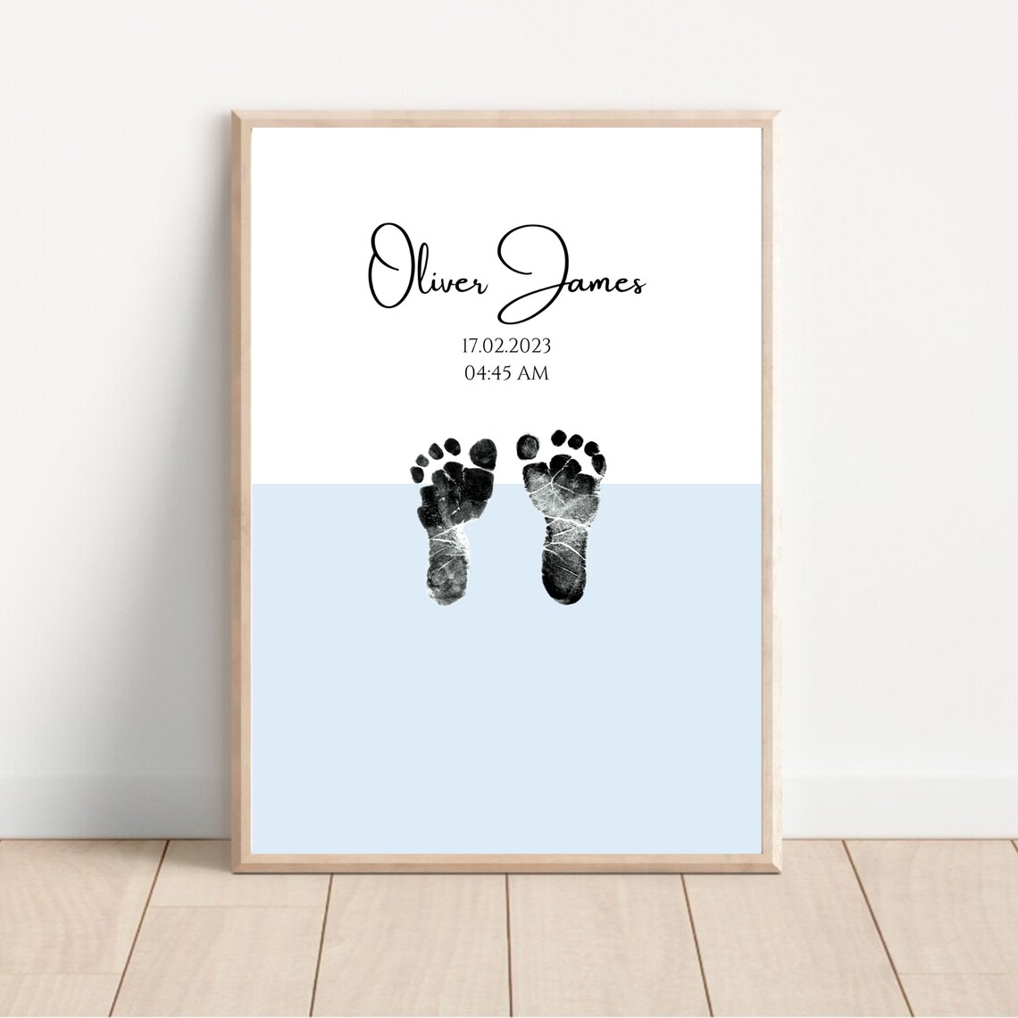 Personalised Pastel Baby Footprint Keepsake Print