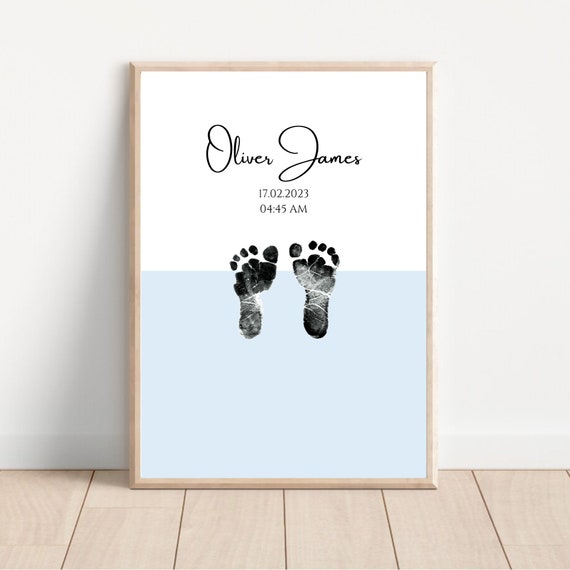 Personalised Pastel Baby Footprint Keepsake Print