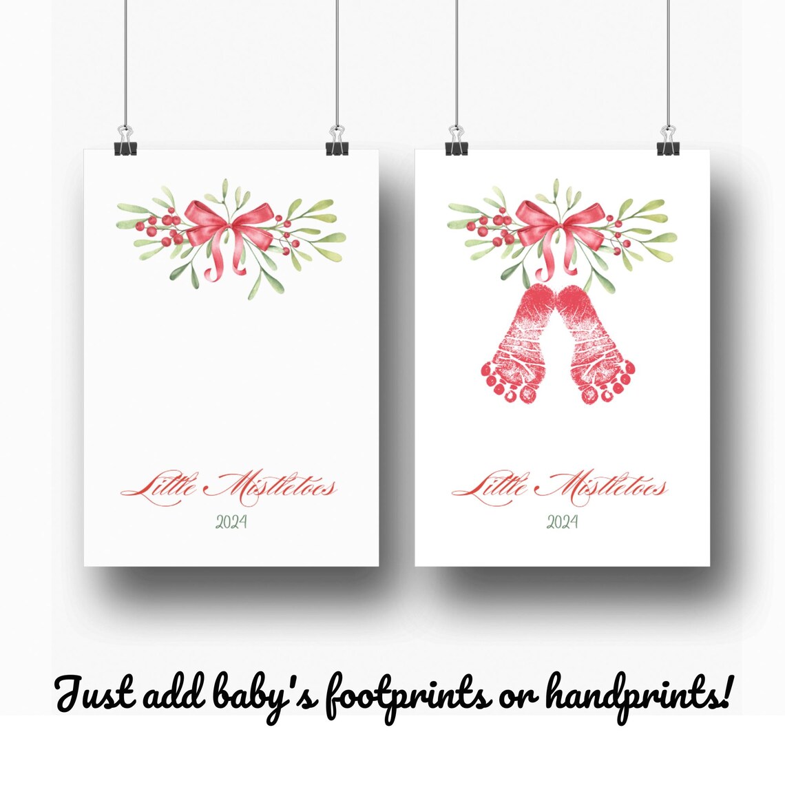 Mistletoes Footprint Art Christmas Keepsake Print - Image 2