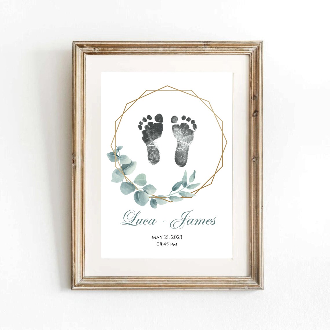 Personalized Birth Print, Newborn Footprint Nursery Art - Image 3