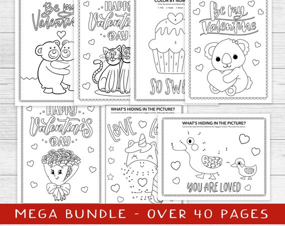 Kids Valentine Coloring Sheets, Kindergarten Valentine Pages