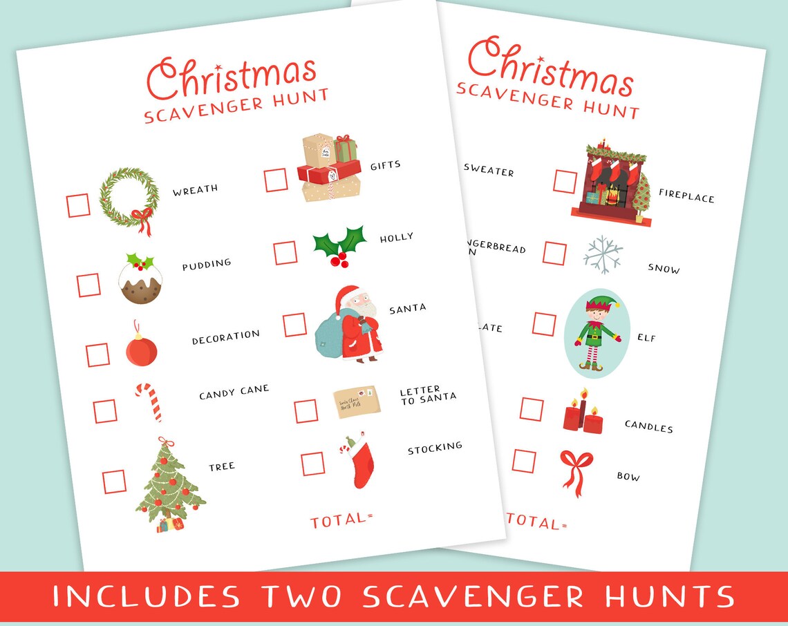 Christmas Scavenger Hunt Kids Activity Poster