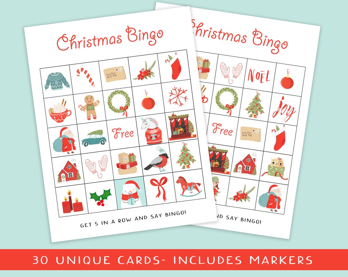 Christmas Bingo Holiday Activity for Kids
