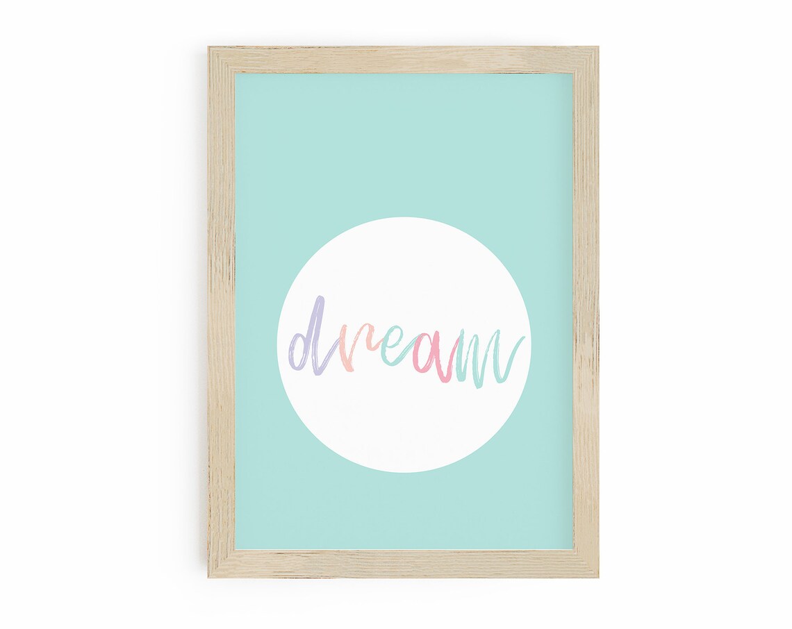 Dream Pastel Girls Nursery Quote Art Print