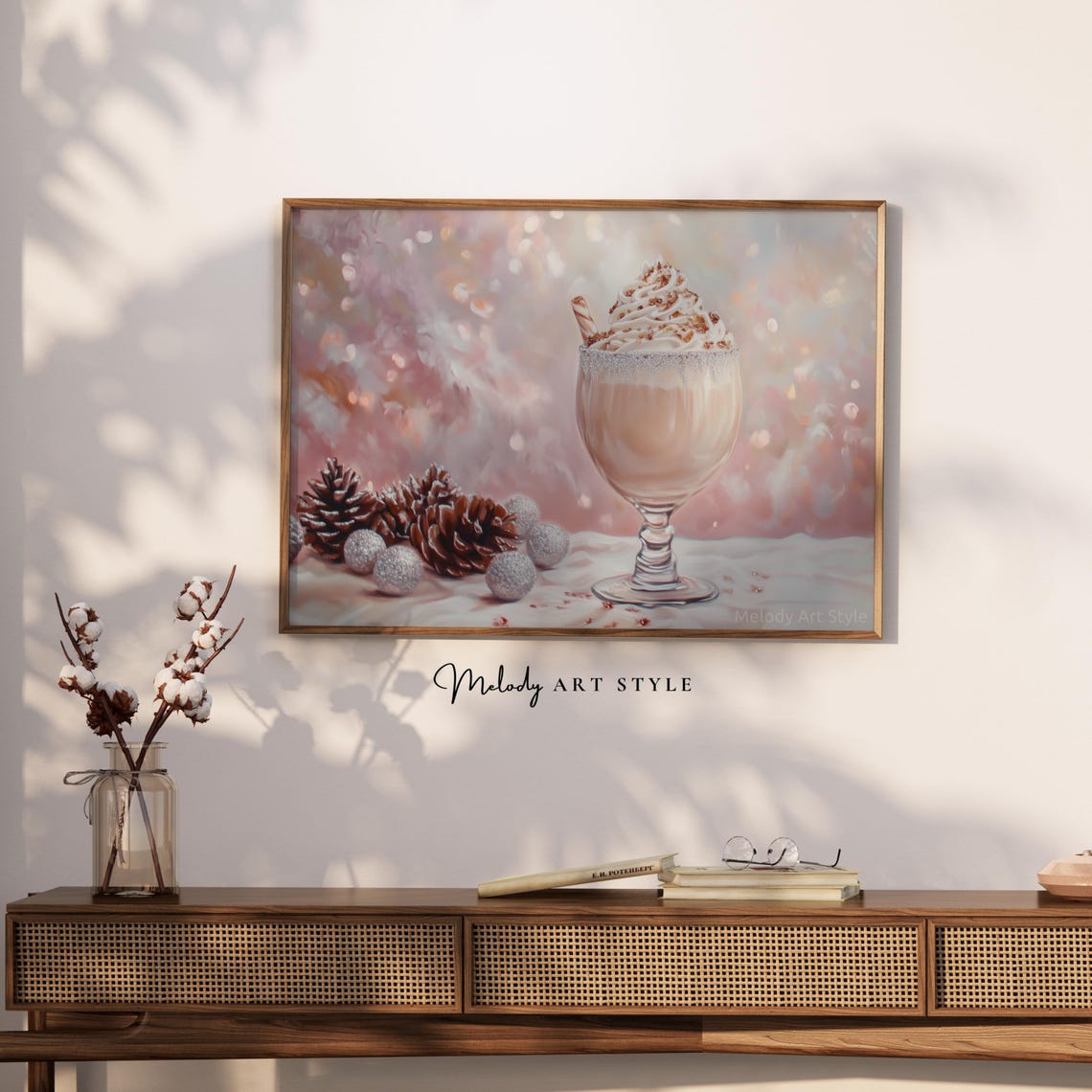 Creamy Eggnog Sugared Rim Whipped Cream Holiday Drink Poster - Image 2