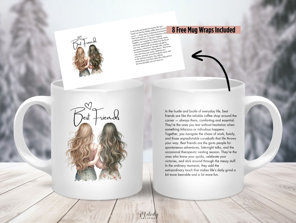 Best Friends Poster Print, Bestie Gift Design