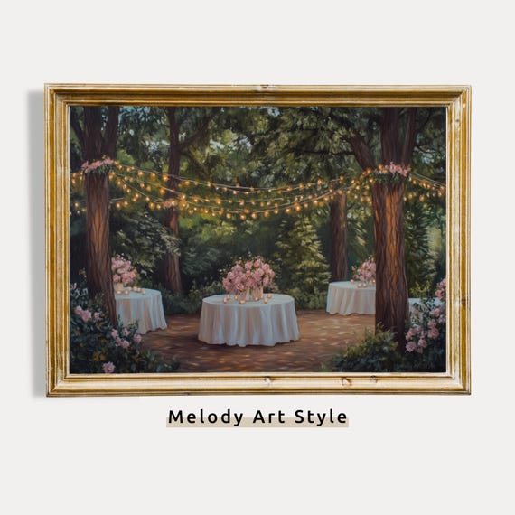 Rustic Garden Wedding Romantic Wall Art Nature Celebration Print Cottagecore Artwork P387