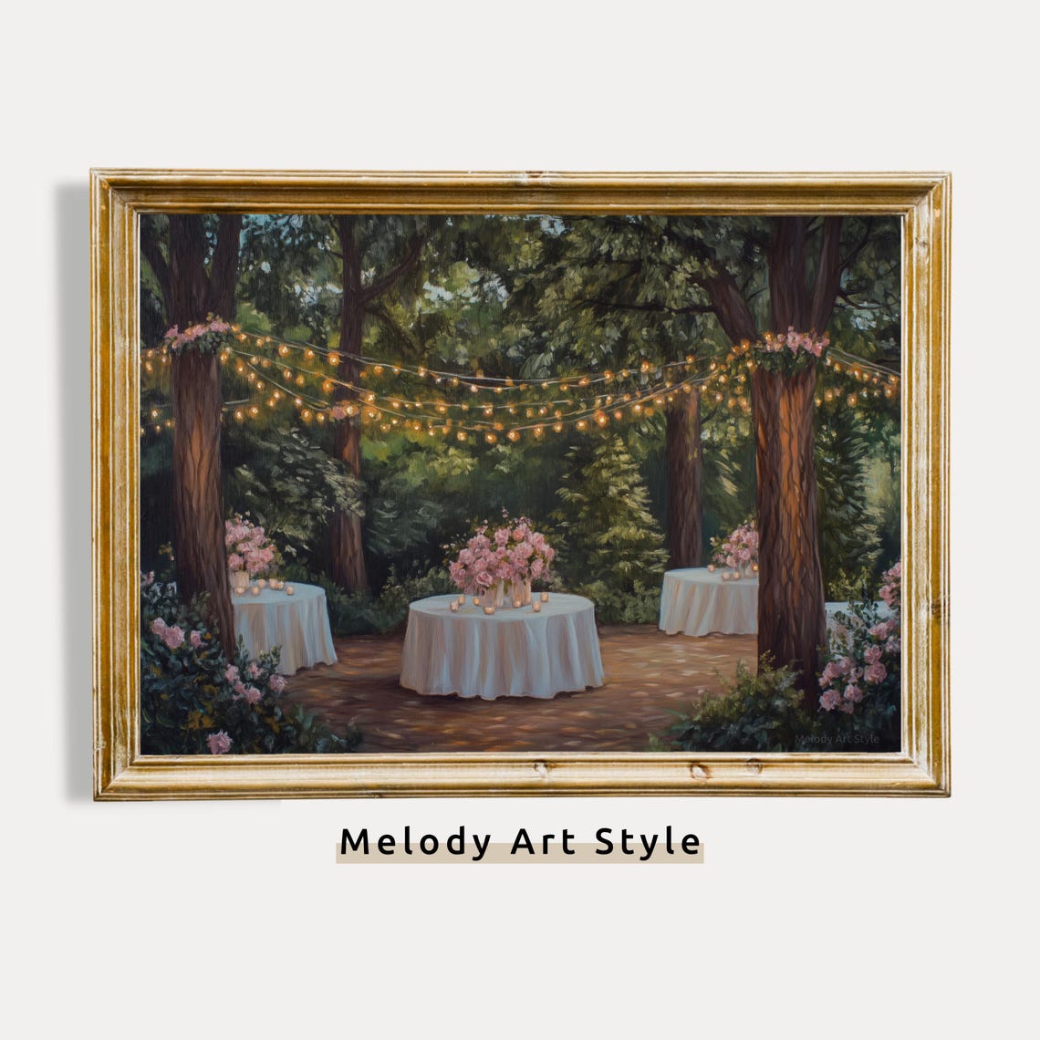 Rustic Garden Wedding Romantic Wall Art Nature Celebration Print Cottagecore Artwork P387