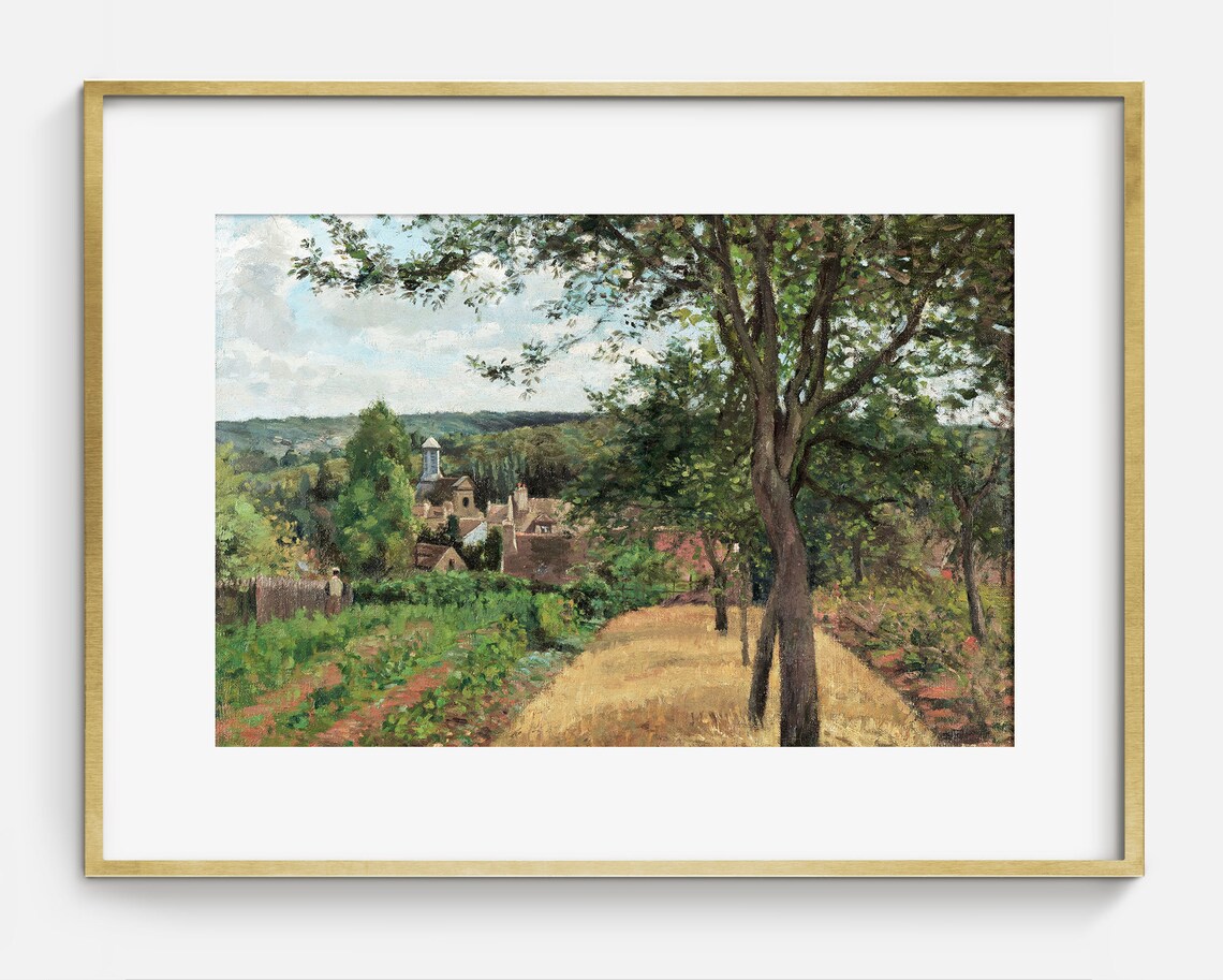 French Countryside Village Wheat Field Vintage Landscape Poster - Image 2