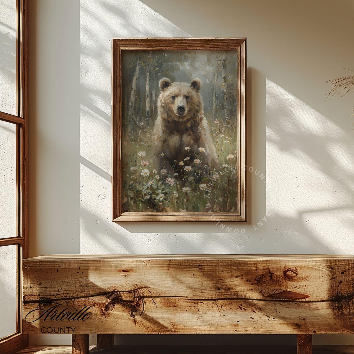 Bear Vintage Painting Woodland Animal Art Print - Image 4