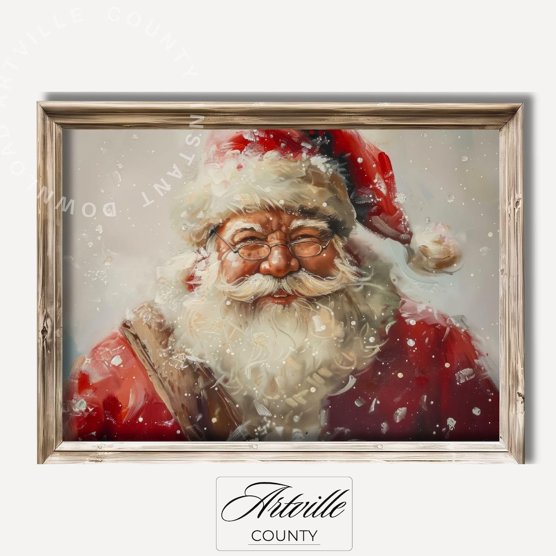 Vintage Christmas Prints Bundle, Rustic Holiday Art - Image 2