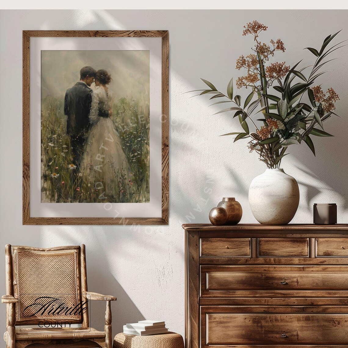 Romantic Couple Painting Love And Passion, Vintage Art Print - Image 2