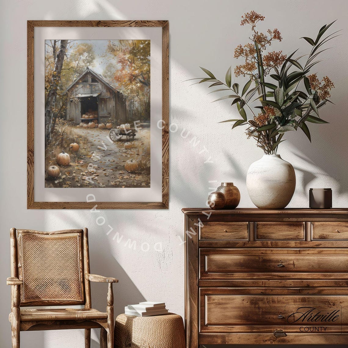 Autumn Pumpkin Patch Rustic Barn Vintage Fall Harvest Poster - Image 4