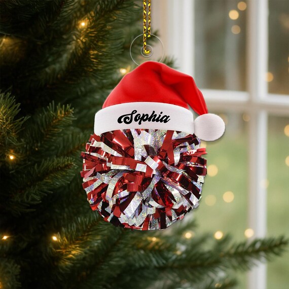 Personalized Cheerleader Pom Pom Name Sophia Ornament Poster