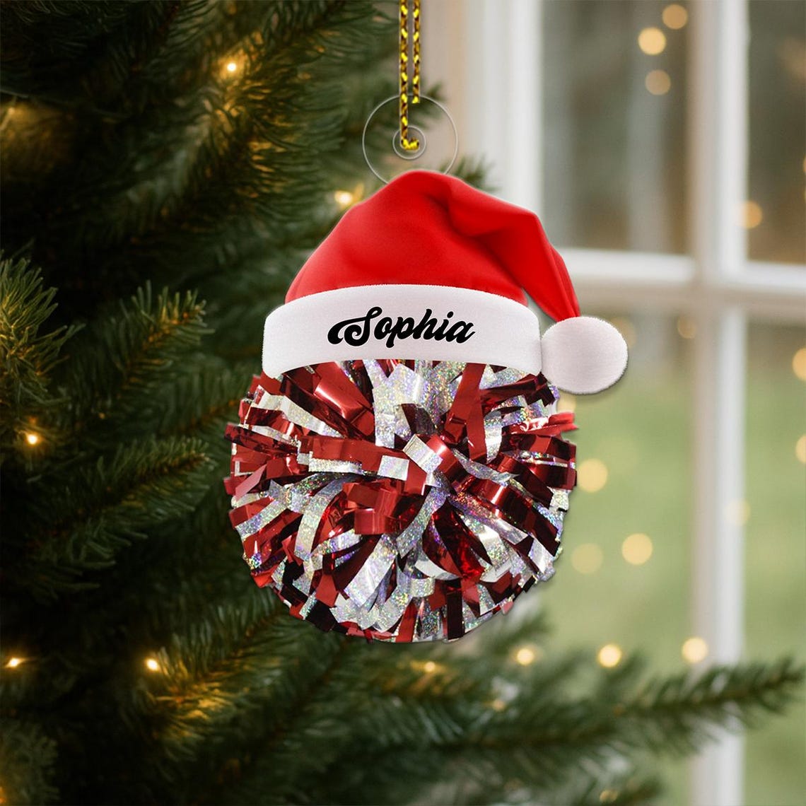 Personalized Cheerleader Pom Pom Name Sophia Ornament Poster