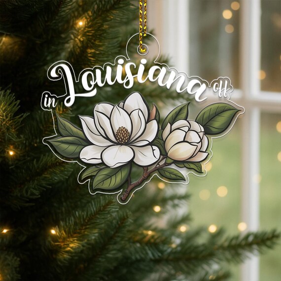 Louisiana Magnolia Flower Christmas Ornament Southern Belle Poster