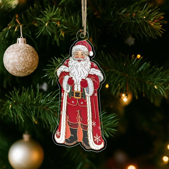Custom Santa Claus Christmas Ornament Print Personalized Name Tree Gift