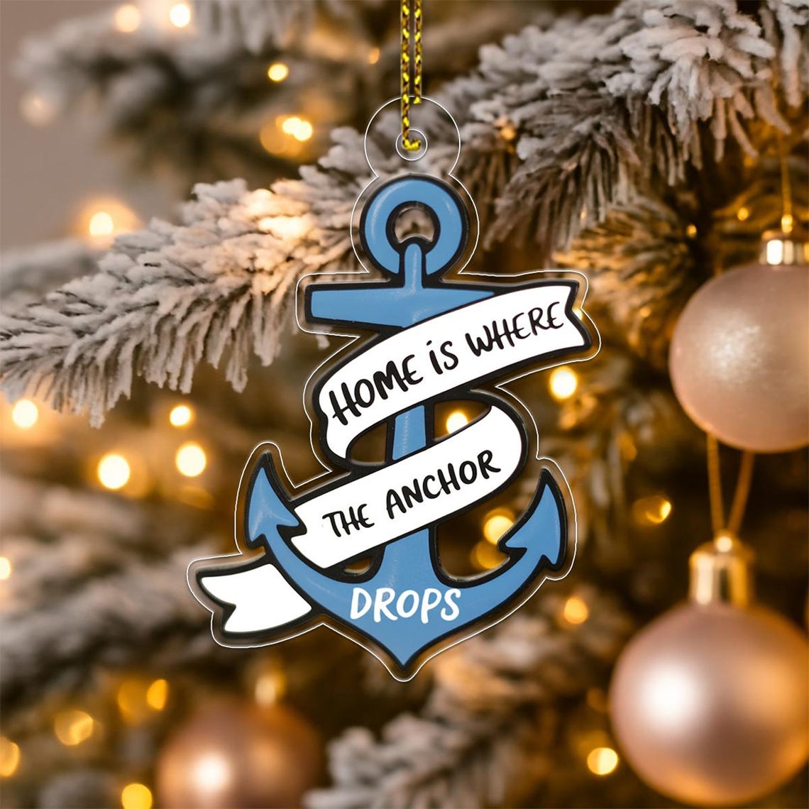 Home Is Where The Anchor Drops Nautical Ornament Poster Sailor Gift