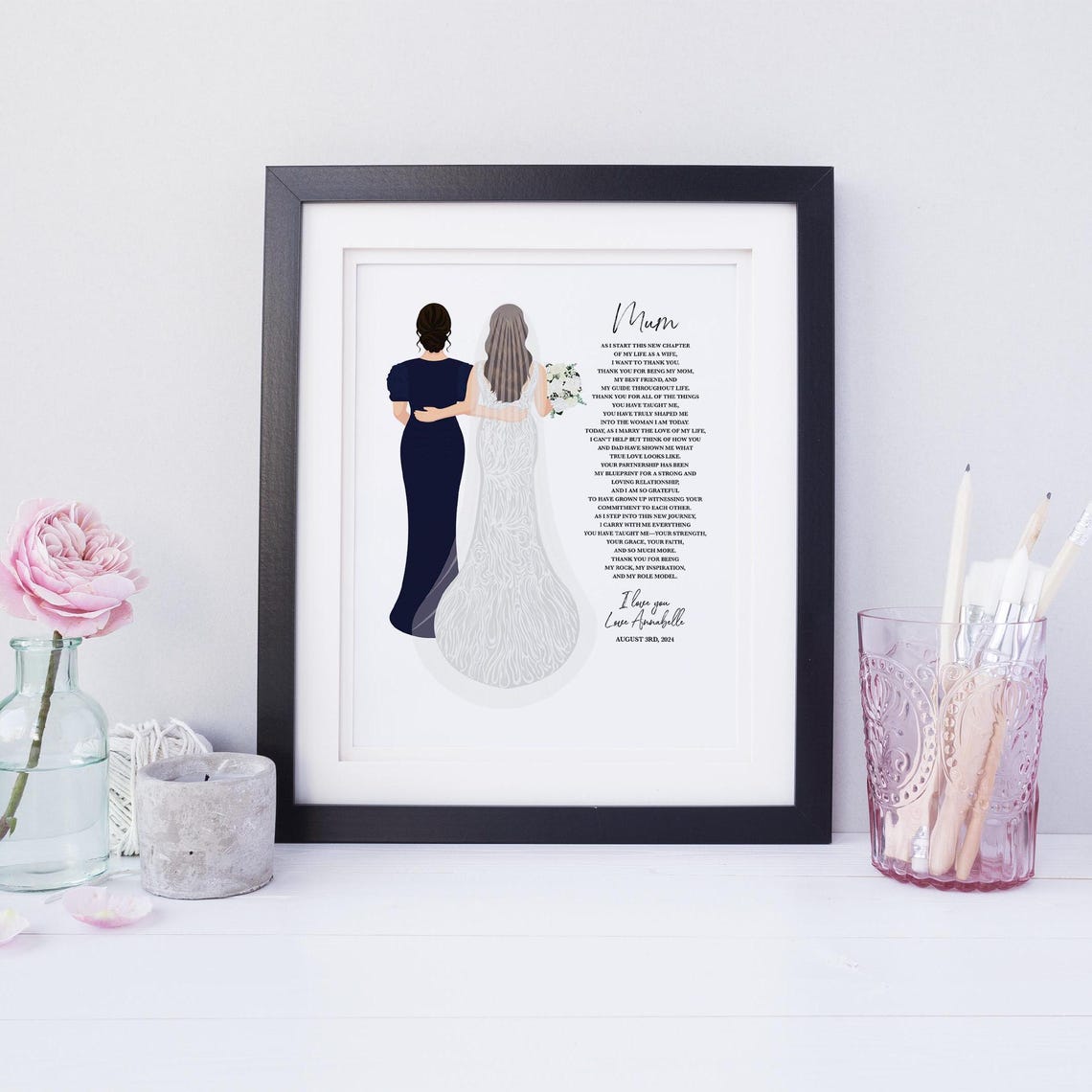 Custom Mother Of The Bride Print Poem From Daughter To Mom Mother Of The Bride Gift Mother Of The Bride Portrait Wedding Poem Keepsake - Image 2