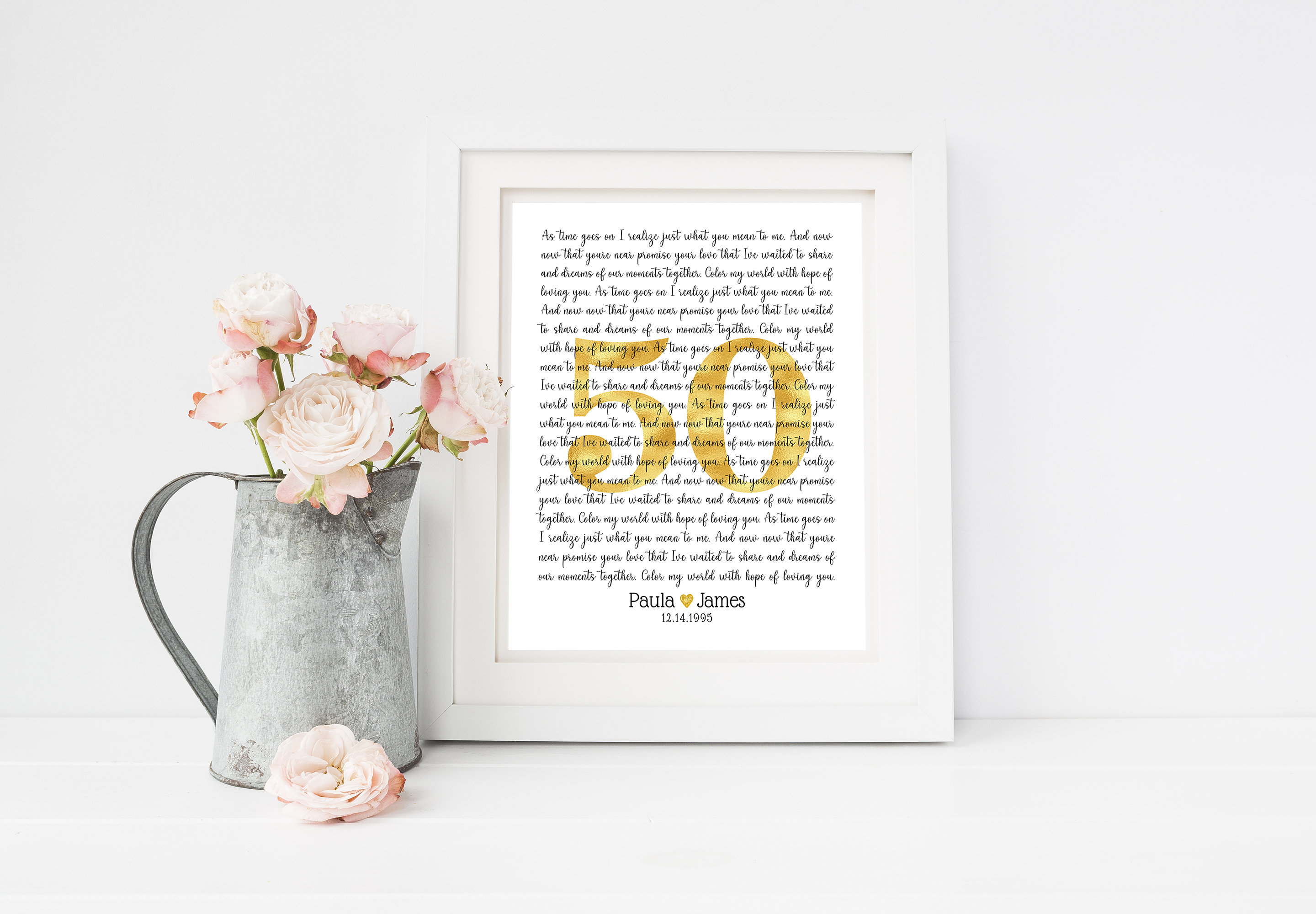 Golden 50th Anniversary Song Lyrics Number 50 Poster Paula James - Image 4