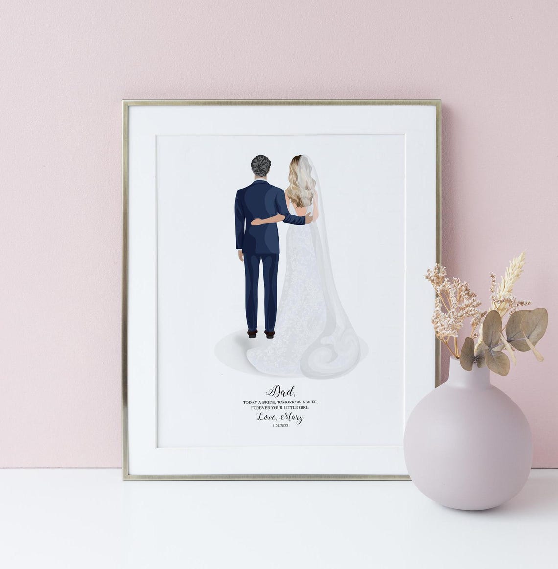 Father of the Bride Humorous Dad Gift Wedding Illustration Poster - Image 4
