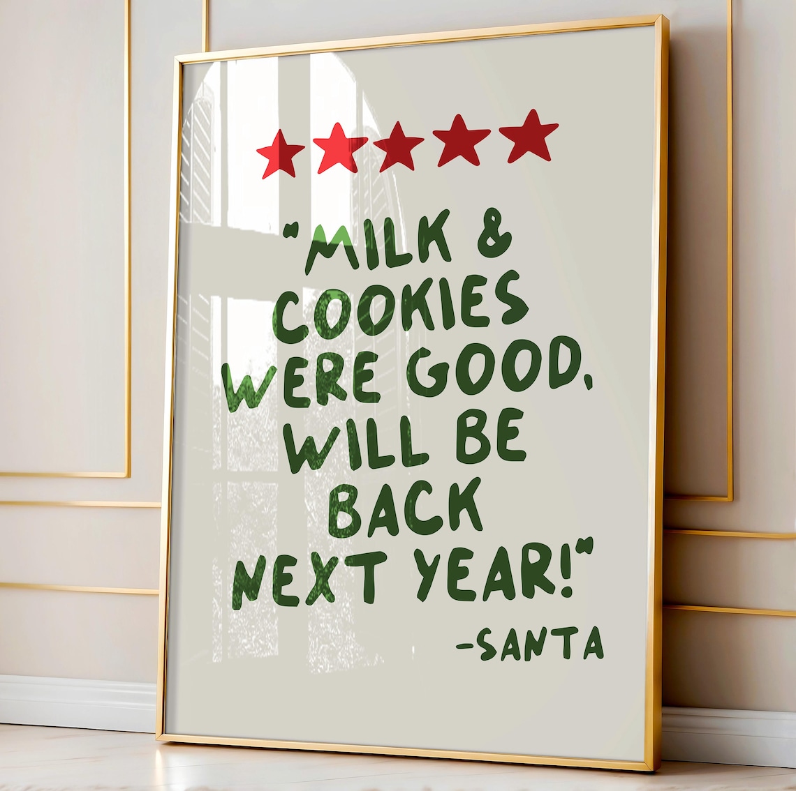 Funny Christmas Decor Review Sign Poster, Kitchen Wall Art