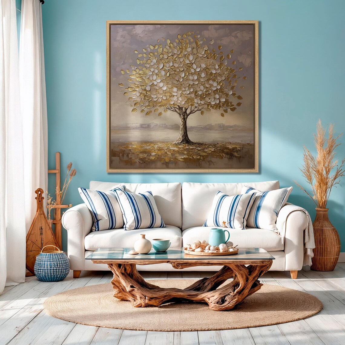 Elegant Golden Tree Wall Art, Nature Inspired Poster - Image 3
