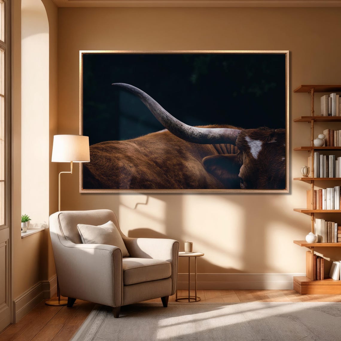 Texas Longhorn Horn Close Up Rustic Western Cattle Art Poster - Image 5