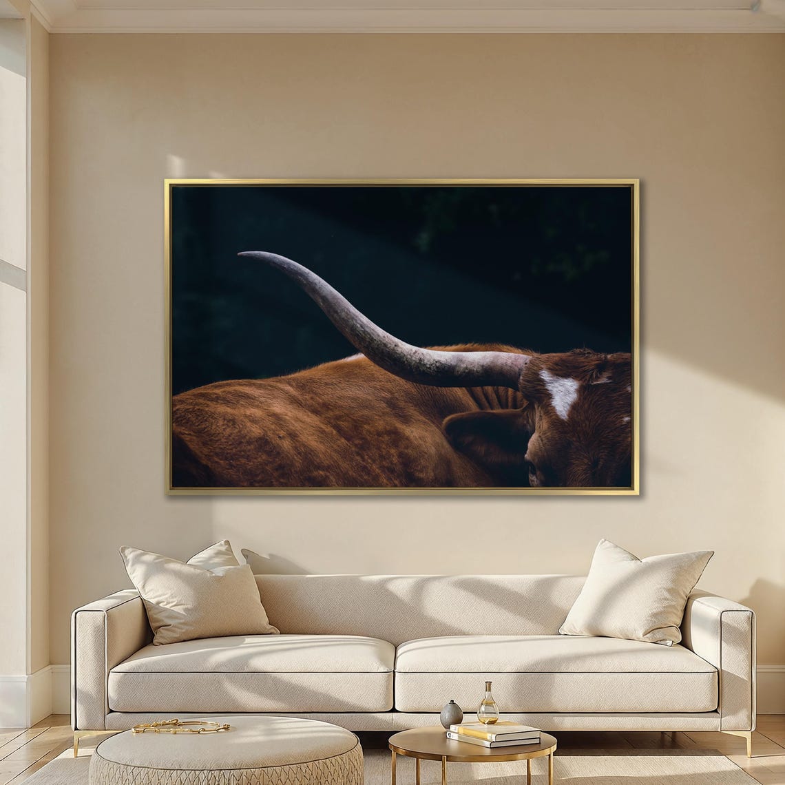 Texas Longhorn Horn Close Up Rustic Western Cattle Art Poster - Image 4