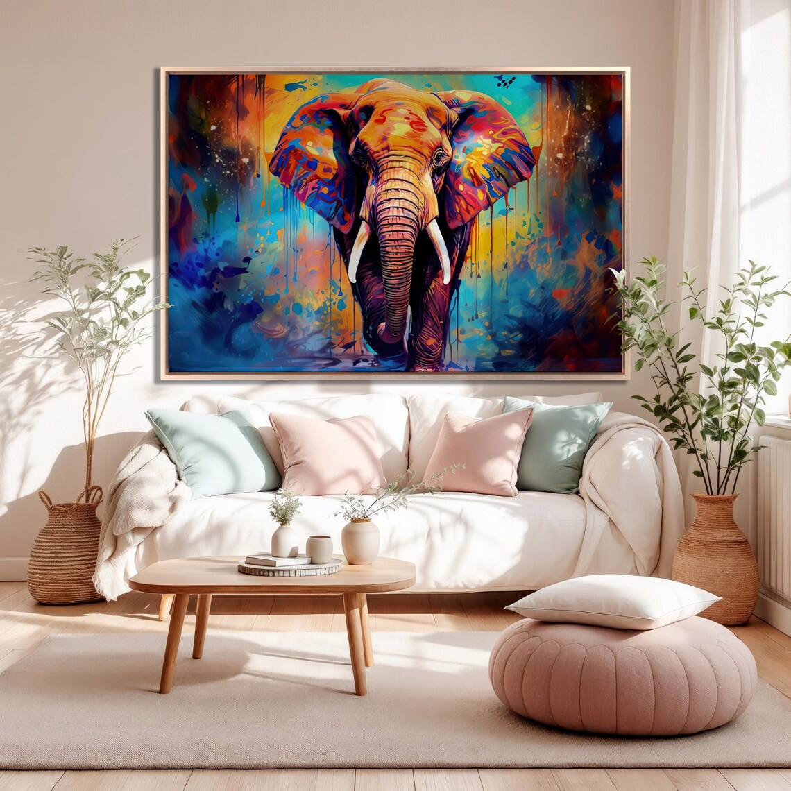 Colorful Elephant Animal Portrait Wall Art Print - Image 5