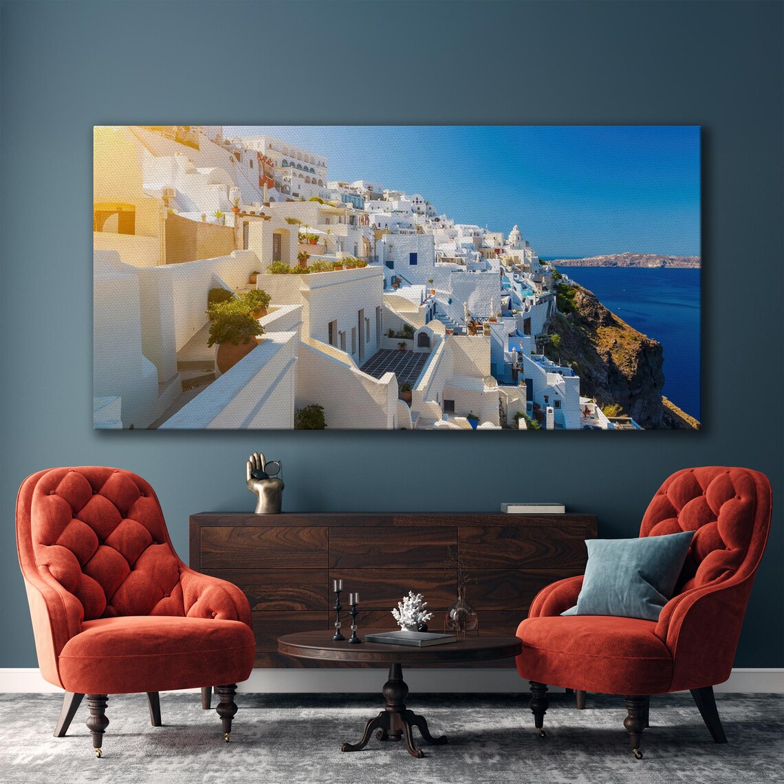Santorini Island Travel Poster, Greece Wall Art - Image 4