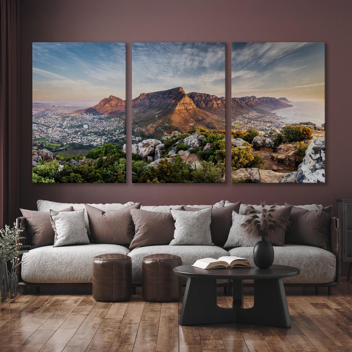 Table Mountain Cape Town South Africa Golden Light Panoramic Wall Art - Image 6