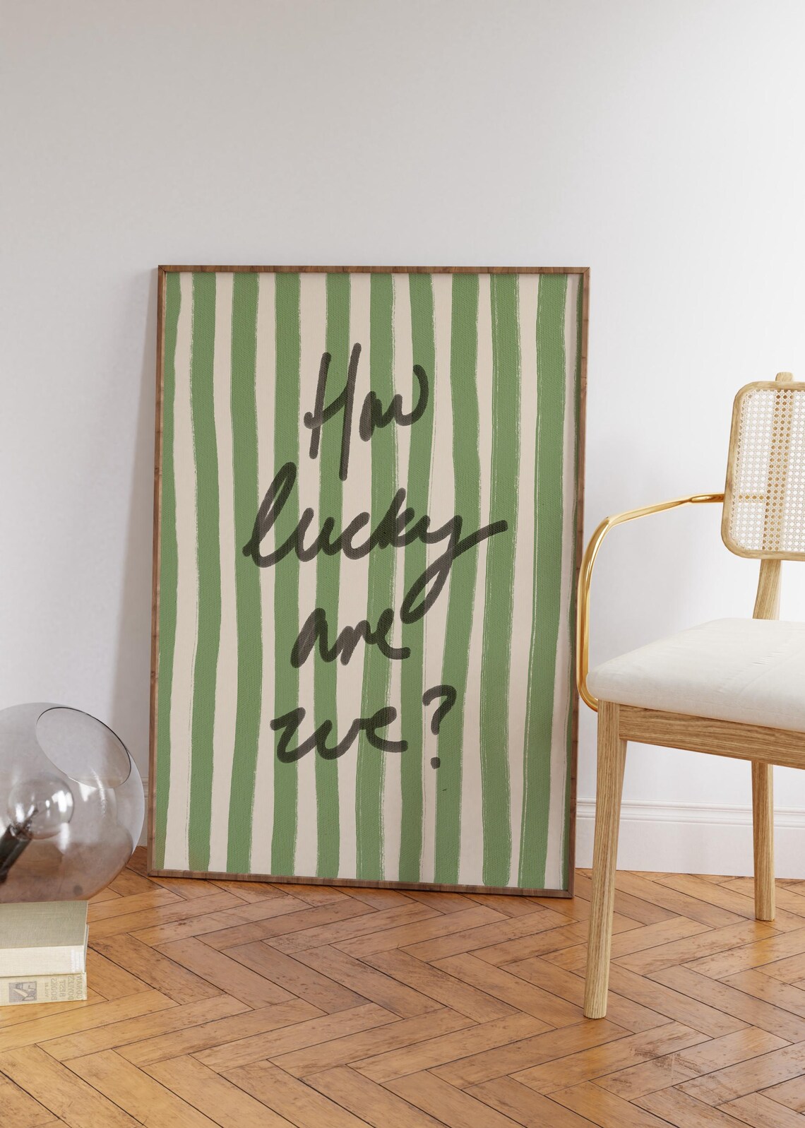 How Lucky Are We Quote Art Print, Preppy Decor