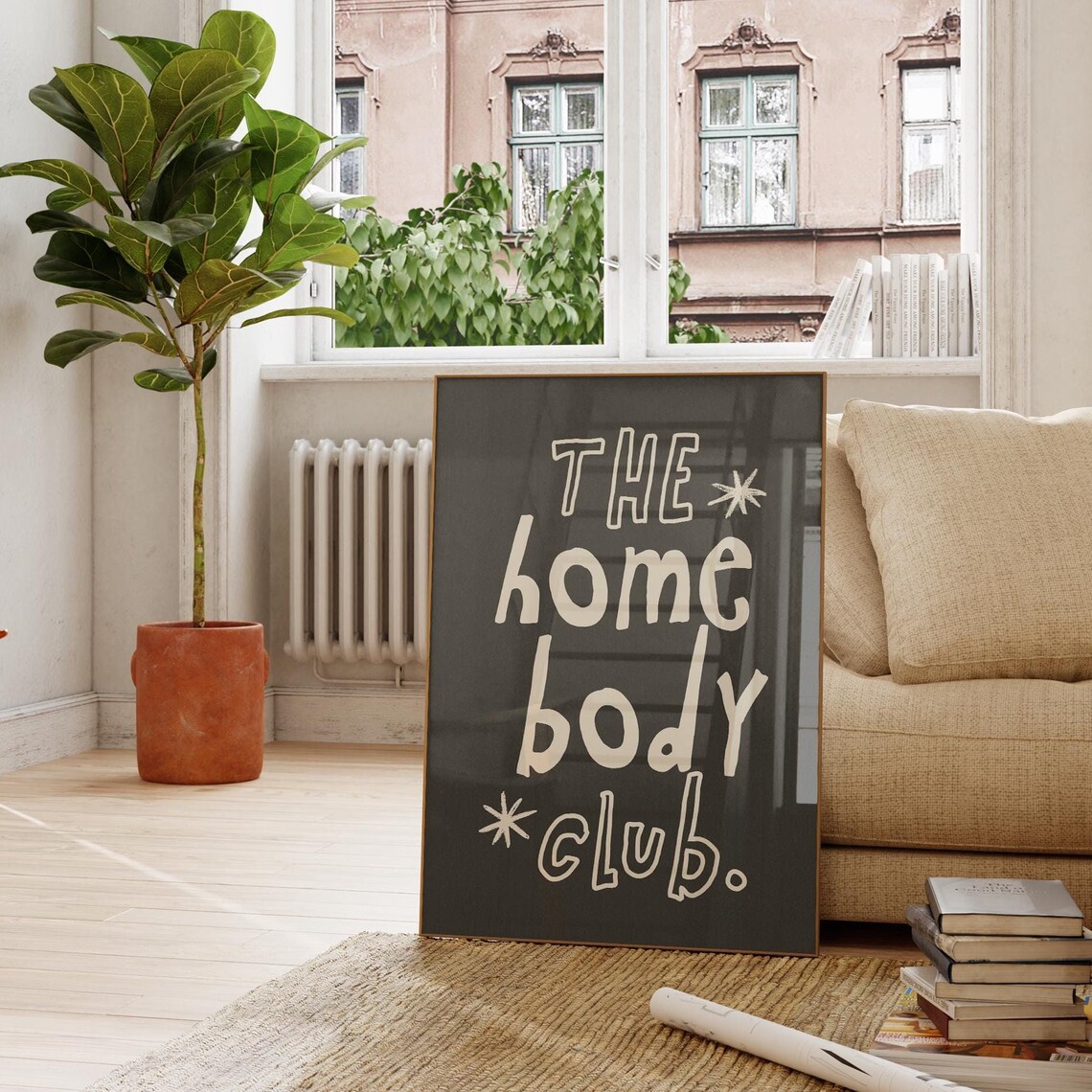 The Homebody Club Black Hand Lettered Quote Trendy Wall Art Print