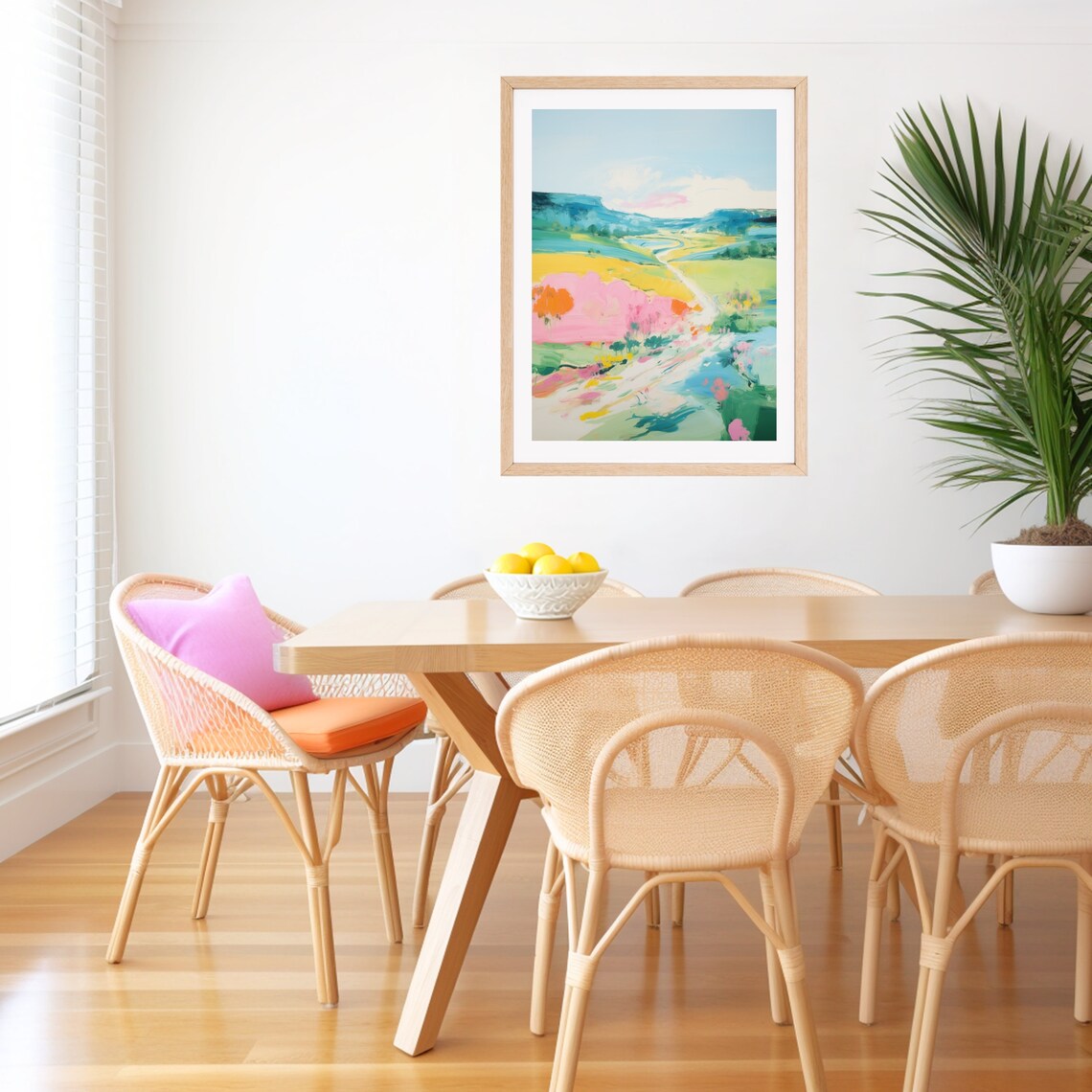 Abstract Landscape Watercolor Print, Spring Meadow - Image 3